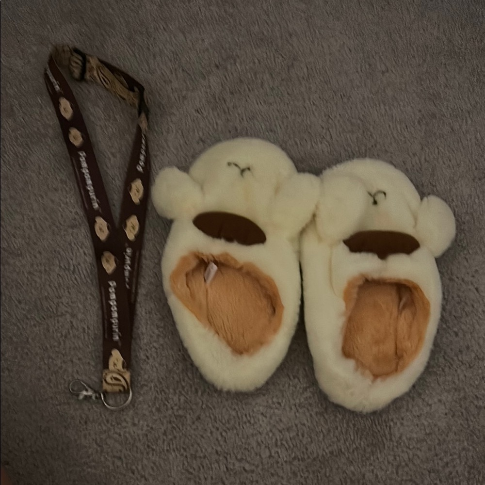 Sanrio Cream and Brown Plush Animal Slippers
